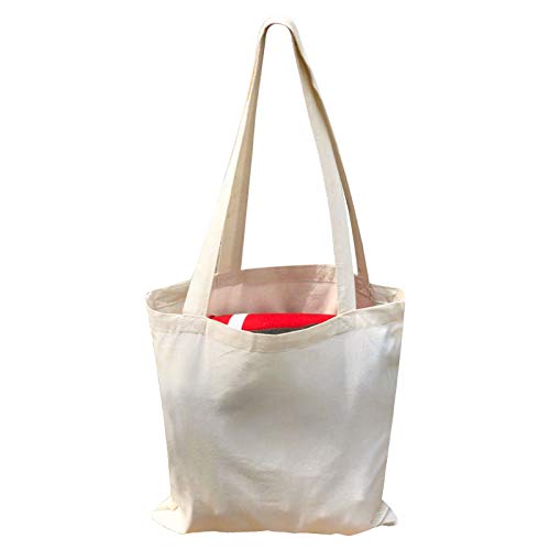 PrimeSportsShop Bolsa de la compra de lona 100% algodón, 10 unidades, reutilizable, natural, ecológica, fuerte, gran elección para promoción de marca/regalo o diseño personalizado. (2)