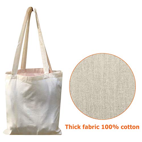 PrimeSportsShop Bolsa de la compra de lona 100% algodón, 10 unidades, reutilizable, natural, ecológica, fuerte, gran elección para promoción de marca/regalo o diseño personalizado. (2)