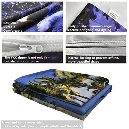 Prinbag Atalaya de la Superficie del mar, Funda nórdica con Estampado de Lago, Ropa de Cama de Fibra de 3 Piezas