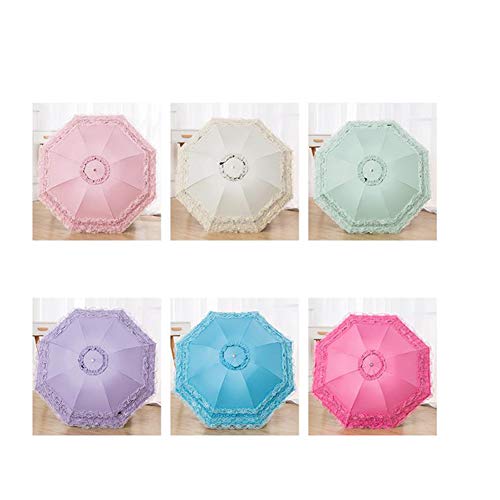 Princesa de encaje Paraguas de gama alta Señoras de doble capa de lluvia y lluvia Protección UV señoras sombrilla de sol Protección solar sombrilla de sol Ropa de lluvia sombreada-Lightblue