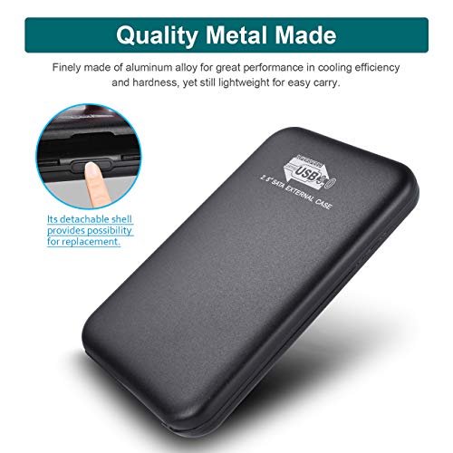 Prode 1TB Disco Duro Externo Portátil 2.5", USB3.0 SATA HDD Almacenamiento para PC, Mac, Desktop, Laptop, MacBook, Chromebook, Xbox 360 (1 TB, Negro)