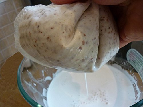 Productos Love Tree bolsa para leche de nueces - El mejor colador orgánico de leche de almendras con calidad premium que incluye un E book de recetas gratuito - Bolsa de malla de grande, reusable y fuerte - Leches de nueces y jugos suaves siempre con gara