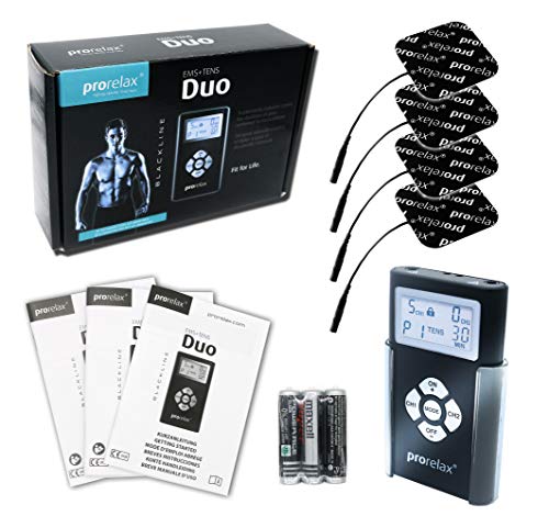 Prorelax 48903 - Duo"Blackline" Aparato de Masaje Ems + Tens, Estimulación Eléctrica