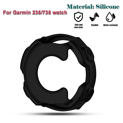 Protector de iFeeker, para Garmin Forerrunner 235/735XT, de silicona suave, resistente a los golpes, negro