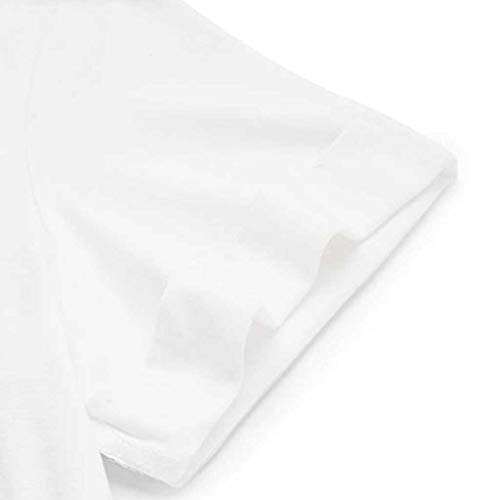 Proumy Conjunto de Pijama Blanca Mujer Verano Básica Estampado de Gatos Camiseta con Calzoncillos Blusa Talla Grande Camisa Transpirable Dos Piezas de Batas Largas Ropa de Dormir Cómoda Manga Corta