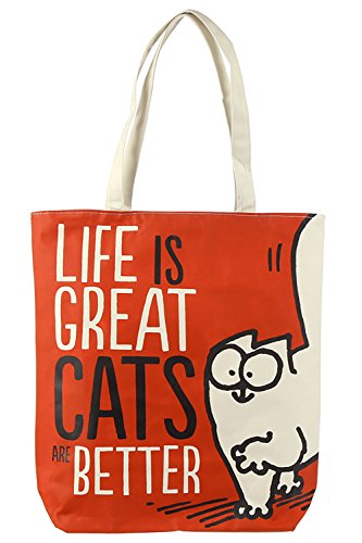 Puckator CBAG61 - Bolsa de algodón con diseño de gato de Simon