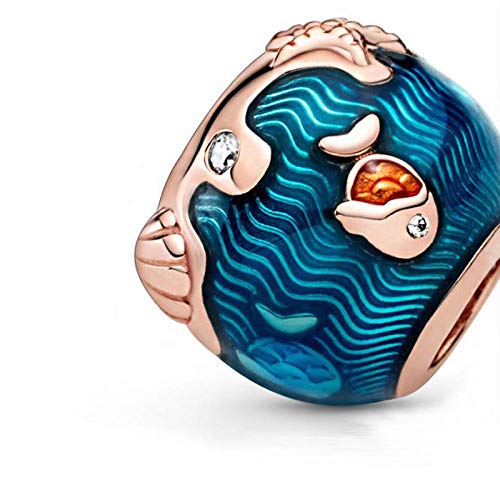 Pulsera Charms Abalorios Summer Shimmering Ocean Waves Fish Charms Beads Fit Original Bracelets Women Diy Jewelry Colgantes Finos Pulsera Fabricación De Joyas Niñas Adolescentes Diy