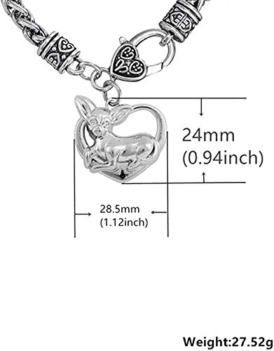 Pulsera Collar Perro Chihuahua Corazón Pulseras con dijes para mujer Botón de cierre de langosta 200Mm Cadena de ajuste Amantes de los animales Joyería Hombre Mujer Pulsera Brazalete Hermana Regalo