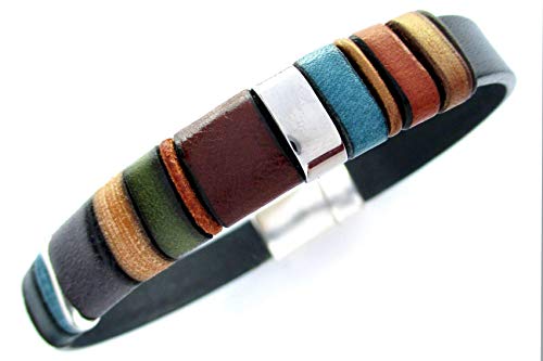 Pulsera de cuero azul marino, Enna Clasic 1, brazalete de cuero genuino, accesorios exclusivos de cuero para hombre, complementos de lujo para hombre, regalos cumpleaños aniversario