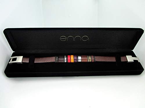 Pulsera de cuero azul marino, Enna Clasic 1, brazalete de cuero genuino, accesorios exclusivos de cuero para hombre, complementos de lujo para hombre, regalos cumpleaños aniversario