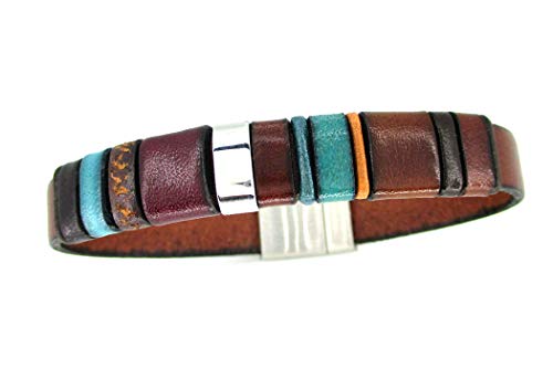 Pulsera de cuero marrón, Enna clasic N 27, pulsera cuero, pulsera colores, regalos hombre, accesorios hombre, complementos de lujo, brazaletes exclusivos cuero genuino