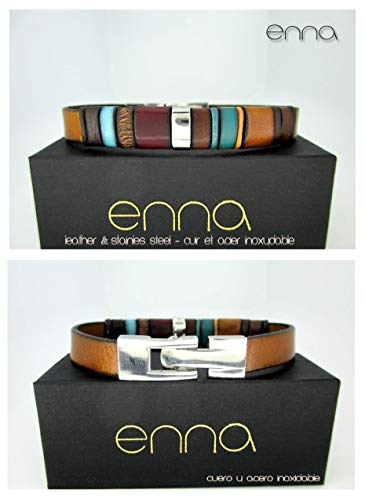 Pulsera de cuero marrón, Enna clasic N 27, pulsera cuero, pulsera colores, regalos hombre, accesorios hombre, complementos de lujo, brazaletes exclusivos cuero genuino