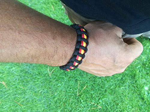 Pulsera de ESPAÑA de paracord, hecha a mano y a medida mod. BASIC, color AZUL MARINO.