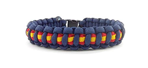 Pulsera de ESPAÑA de paracord, hecha a mano y a medida mod. BASIC, color AZUL MARINO.