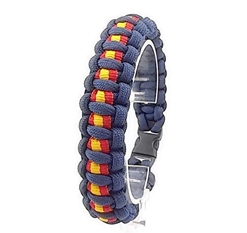 Pulsera de ESPAÑA de paracord, hecha a mano y a medida mod. BASIC, color AZUL MARINO.