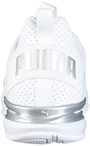 PUMA Men's Axelion Sneaker, White Silver, 10.5 M US