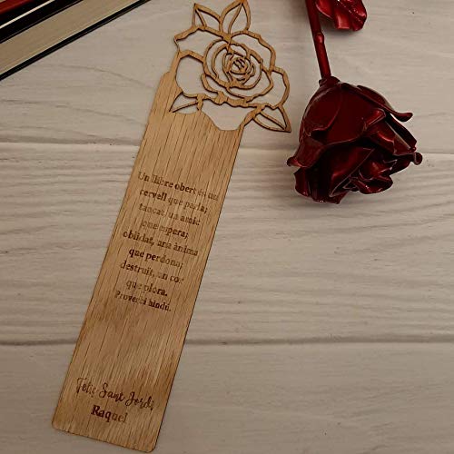 Punto de libro personalizado Rosa Sant Jordi