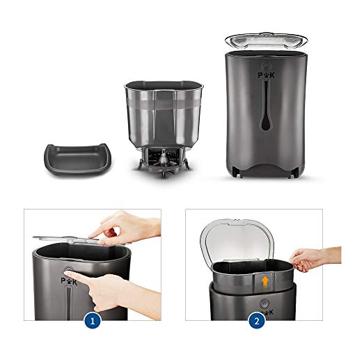 PUPPY KITTY 7L comedero automático para Perros y Gatos, Alimentador automático con Temporizador con hasta 4 Comidas por día, Pantalla LCD y función de grabación de Sonido (Negro).
