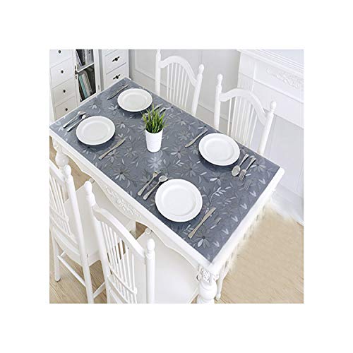 PVC Blando Tabla de Cristal a Prueba de Agua Mantel de Tela Anti Hierro cristalino Transparente Mantel Mantel, grabación en Relieve, 90x190cm