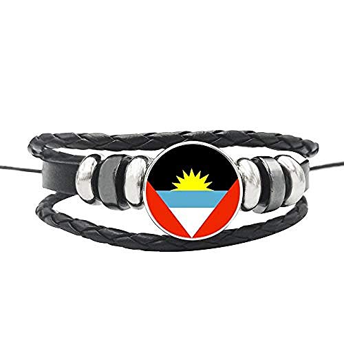 pyongjie Clásico Bahamas Panamá Cuba Haití América Central Bandera Nacional Pulsera Cuerda de Cuero Botones de cúpula de Vidrio Brazalete
