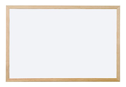 Q-Connect - Pizarra blanca con marco e madera (600 x 400 mm)
