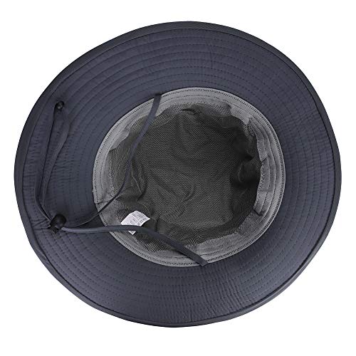 QCHOMEE Sombrero de Sol Unisex de 360 Grados, protección Solar contra Rayos UV, Visera con mosquitera antiinsectos y Mosquitos, para Acampada, Senderismo, Pesca, Escalada, Ciclismo, Moto, Gris Oscuro