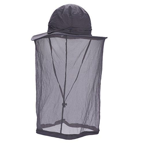 QCHOMEE Sombrero de Sol Unisex de 360 Grados, protección Solar contra Rayos UV, Visera con mosquitera antiinsectos y Mosquitos, para Acampada, Senderismo, Pesca, Escalada, Ciclismo, Moto, Gris Oscuro