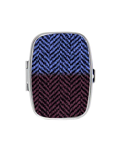 QHaihu - Pastillero rectangular de color azul burdeos Tweed Ombre