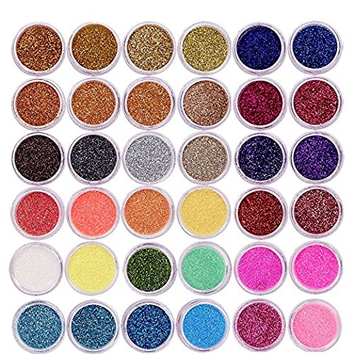 QIMEIYA 48 colores polvo para uñas purpurina brillos decoración 3d glitter nail art manicura