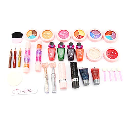 Qiterr Kit de Maquillaje para niñas, Juego de cosméticos Princess Cosmetics para niñas Kit de Maquillaje para niños con Estuche Mini