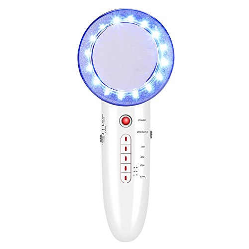 Qiterr Máquina para Dar Forma al Cuerpo 6 en 1, EMS LED Galvanic Ion Face Beauty Machine Pérdida de Peso Corporal contra la Celulitis(EU)