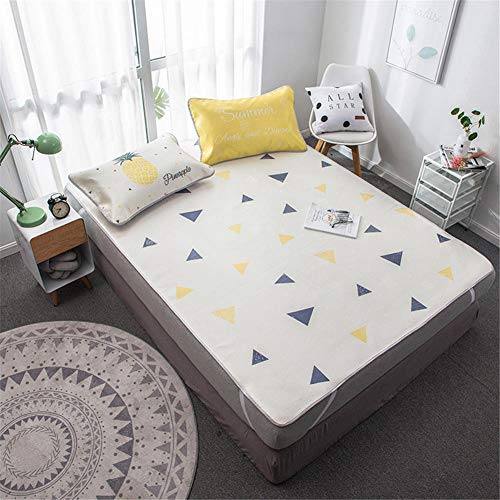 Qiutianchen - Colchón de Seda Lavada para Dormir de Tres Piezas de Seda de Hielo para el hogar, Mousse, 0.9m Bed