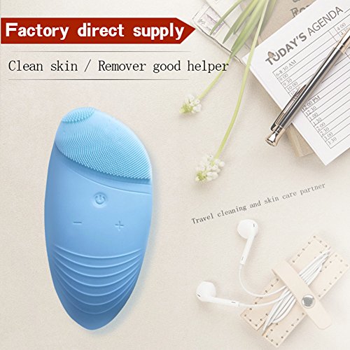 QKJZWJ Cepillo de Limpieza Facial, de Mano eléctrico Recargable Limpieza de la Piel Instrumento masajeador, Pre Champú Eliminar la Suciedad y el Masaje (Azul o púrpura)