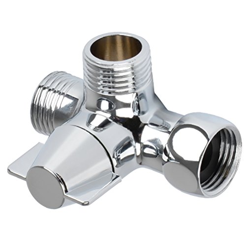 QLOUNI Desviador de 3 vías Interruptor de válvula para la ducha, latón macizo, rosca (0,5 pulg./12,7 mm), cromo pulido