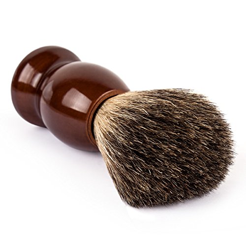 qshave Brocha de afeitar hecho a mano de 100% pelo de blaireaus auténtico y puros con mango de madera. La elección para el afeitado mojado con navaja de seguridad/seguridad coup-choux.