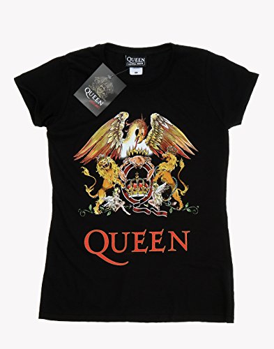 Queen mujer Crest Logo Camiseta Large Negro