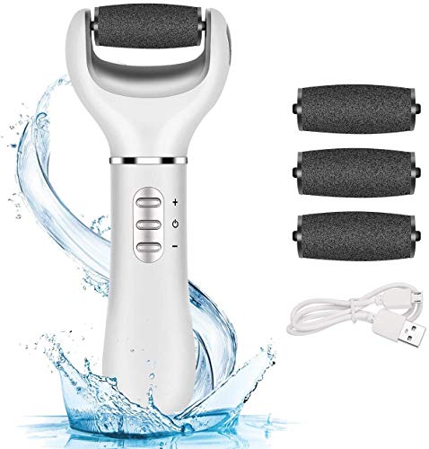 Quitacallos, pedicura eléctrica para el cuidado de los pies, cortacallos con 3 modos, recargable por USB, elimina callosidades, pincel de limpieza para el cuidado profesional de los pies, color blanco