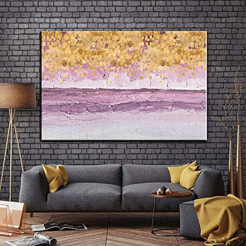 QWESFX Pintura Abstracta Lienzo de Gran tamaño Pintura al óleo Estrella de Baile Arte Amarillo Imágenes de Pared para Sala de Estar y S 60x80cm (Sin Marco)