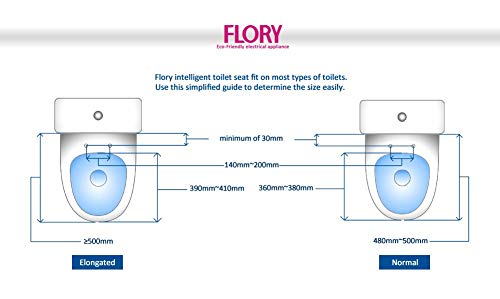R FLORY Smart Toilet Seat Saver Automatic Energy Dryer Environment Clean Water Wash Hot Bath Seat Heater Seat Blower Dryer Dryer (Elongated)