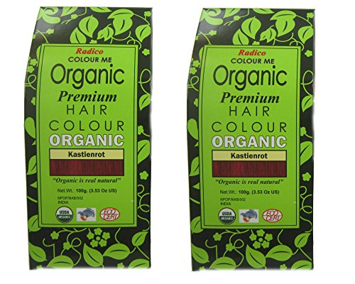radico con castaños, Rojo (2 unidades de Auburn Red) Colour Me Organic Planta Color del pelo (bio, Vegano), natural Maquillaje) kastanienrotx2
