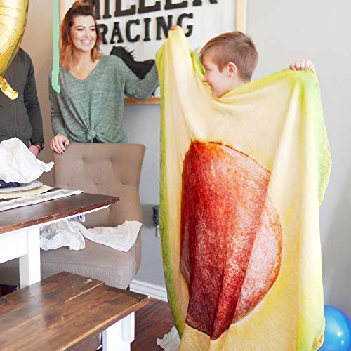 RAINBEAN Manta de Aguacate, Linda Comida de Fruta. Aguacate Gigante. Manta Irregular Portátil y Suave para Cama y Sofá, Toalla de Franela para Adultos y Niños-60IN