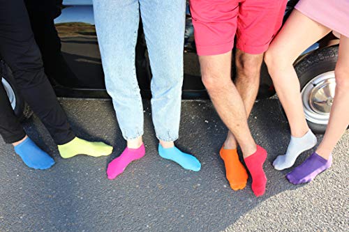 Rainbow Socks - Hombre Mujer Calcetines Cortos Colores de Algodón - 9 Pares - Blanco Púrpura Gris Naranja Rojo Amarillo Verde Mar Verde Fucsia - Talla 39-41