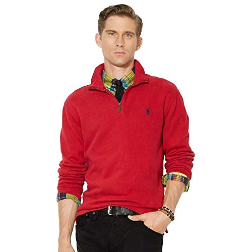 Ralph Lauren Jersey con Cuello Zip (S, Classic Wine)