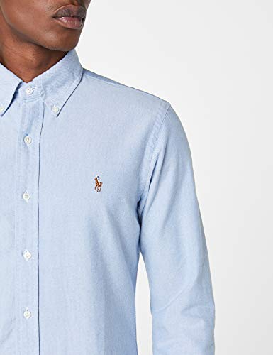 Ralph Lauren Slim Fit BD Ppc Camisa de Vestir, Azul (BSR Blue B4060), Large (Talla del Fabricante: 40) para Hombre