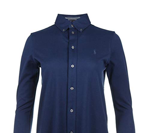Ralph Lauren - Vestido de punto Oxford a rayas azul/blanco azul marino S