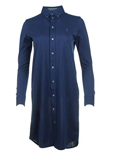 Ralph Lauren - Vestido de punto Oxford a rayas azul/blanco azul marino S