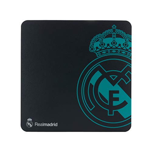 Real Madrid Alfombrilla para Ratón - Producto Oficial con el Escudo del Equipo de Color Verde Agua