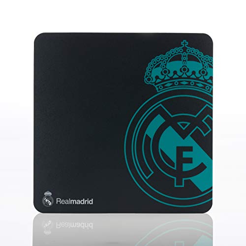 Real Madrid Alfombrilla para Ratón - Producto Oficial con el Escudo del Equipo de Color Verde Agua