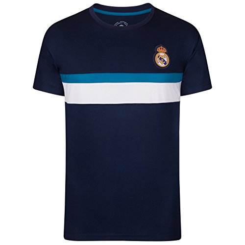 Real Madrid - Camiseta Oficial para Entrenamiento - para Hombre - Poliéster - Azul Marino - XL