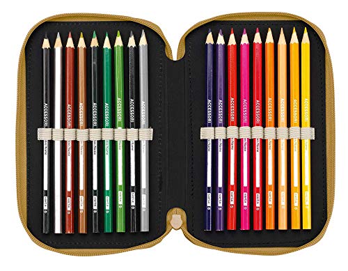 Real Madrid CF Plumier Triple Estuche con 41 Piezas